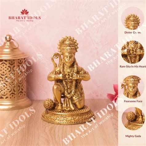 Bharat idols 100% Brass Pawan Putra Hanuman Idol Price in India - Buy ...