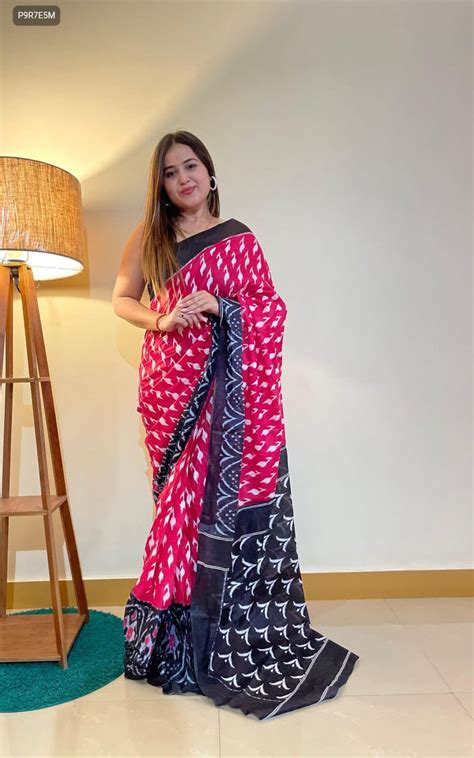 Jaipur Block Print Cotton Saree – Sukriti Store