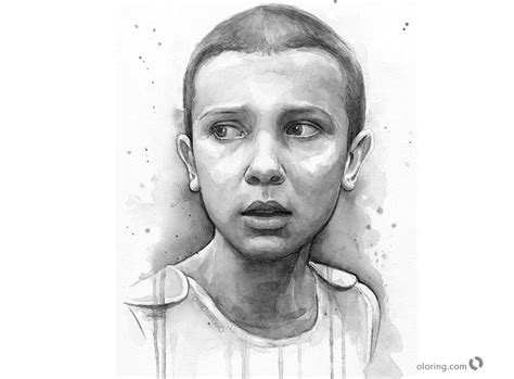 Stranger Things Coloring Pages Eleven Art Portrait Upside - Free ...