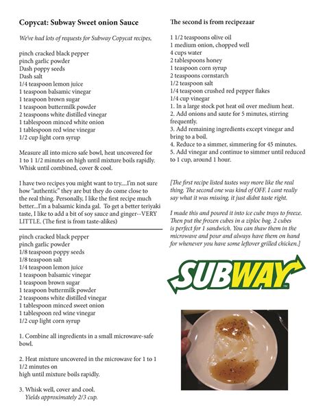 Subway Sweet Onion Sauce Buy - nofakeyellow