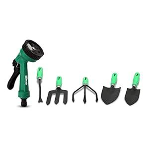 Visko GTK Garden Tool Kit with Spray Gun (Green and Black, 6-Pieces ...