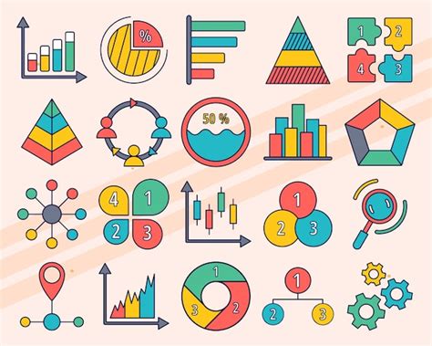 Set of vector icons related to infographics and data visualization ...