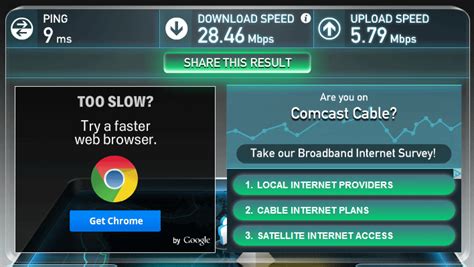 Image result for Speed Test Comcast Internet Connection