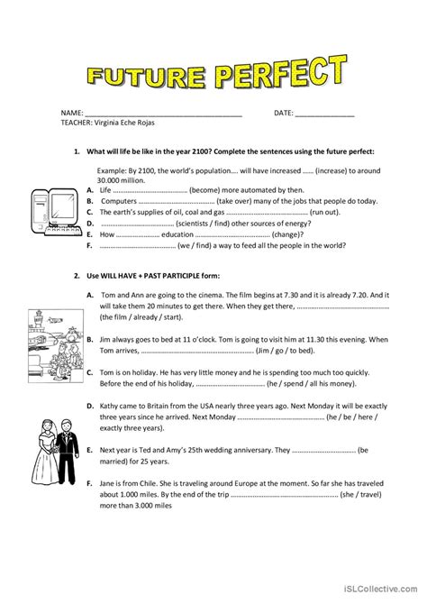 Future Perfect Practice Worksheets 的图像结果