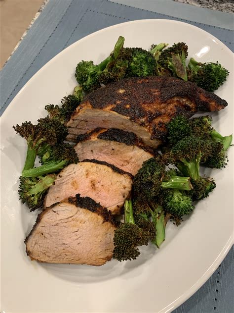 Air Fryer Dry-Rubbed Pork Tenderloin with Broccoli Recipe | Allrecipes