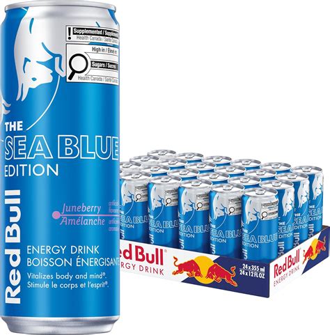 Red Bull Energy Drink, The Sea Blue Edition, 355ml (24 pack) : Amazon ...