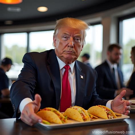 Trump Serving Tacos at Taco Bell Drive-Thru | Stable Diffusion Online