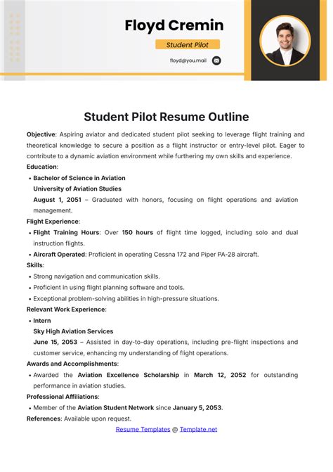 Free Btech Student Resume Template to Edit Online