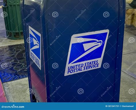 A Close Up Detailed Shot Looking Up at a United States Postal Service ...