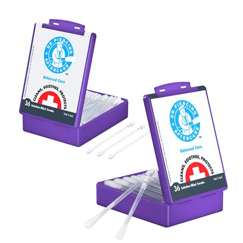 Dr. Piercing Aftercare Saline Solution Swabs - Ear Piercing Cleaner, Saline Wound Wash, Sterile ...