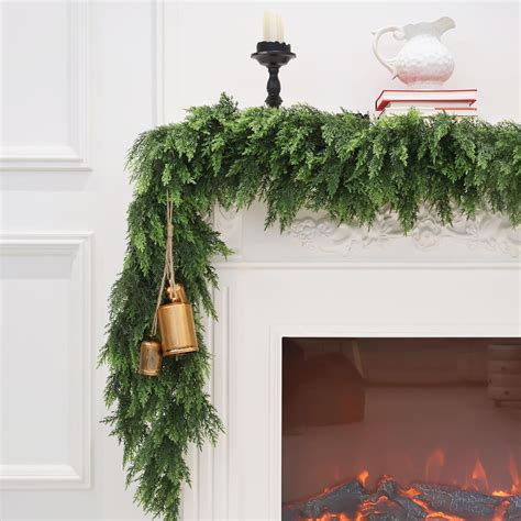 Amazon.com: Christmas Cedar Garland Artificial Realistic Green Faux ...