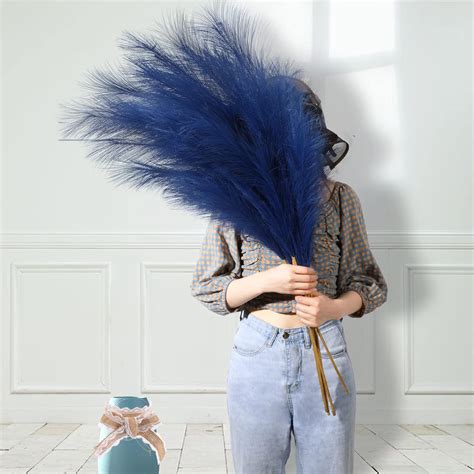 Buy 6 PCS Faux Pampas Grass Decor Extension Stem 43/110 cm Dried ...