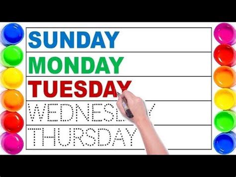 Image result for Week Names in English