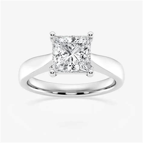 Dazzle Jewelry Princess Cut Excellent 1.8 Ct Moissanite Engagement Ring ...