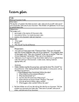 Image result for Classroom Rules in Lesson Plan