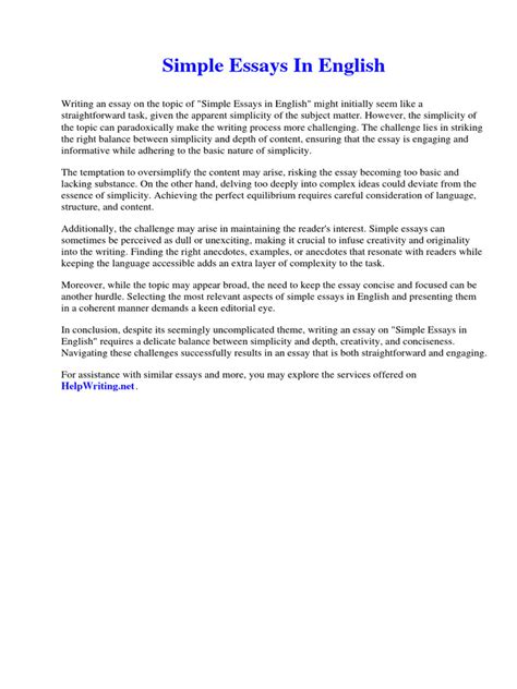 Image result for Simple Essay Example