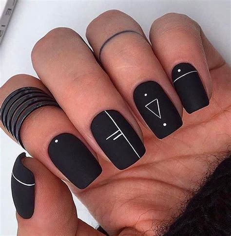 short matte black nails