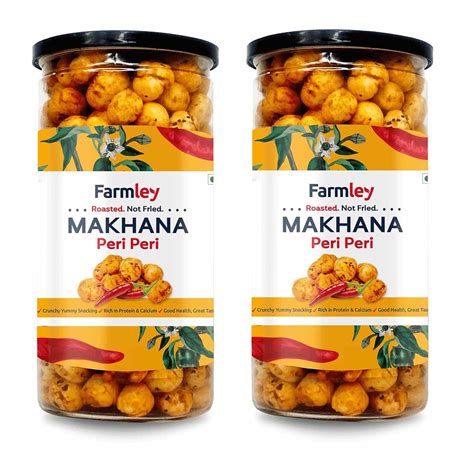 Farmley Peri Peri Roasted & Flavored Makhana Jar 180 g (Pack of 2, Each ...