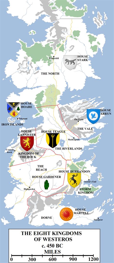 Game Of Thrones Map Houses
