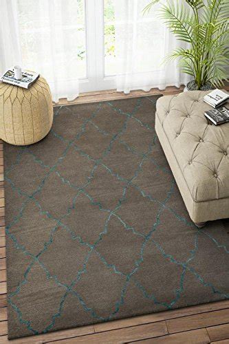 Buy Imperial Knots Grey and Blue Moroccan Hand Tufted Carpet 5X8 Feet ...