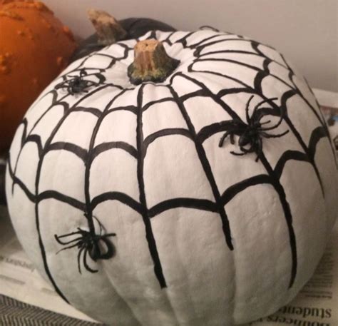 painted pumpkin spider web