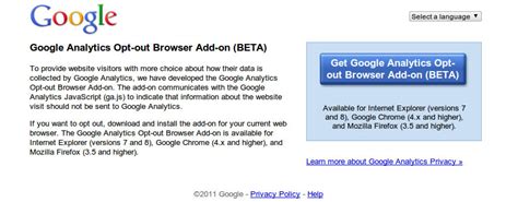 Installing Google Analytics Opt 的图像结果