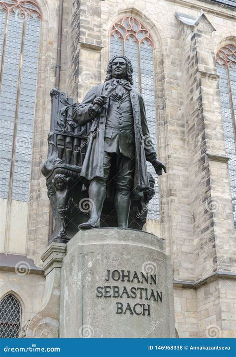 Monument of Famous German Composer Johann Sebastian Bach Against St ...