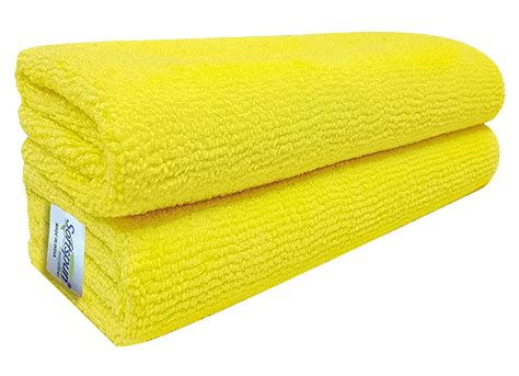 SOFTSPUN Microfiber Cloth - 2 pcs - 40x40 cms - 340 GSM Yellow Thick ...