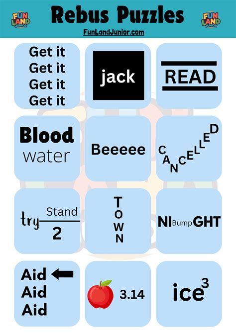 Rebus Puzzles Read Between the Lines, Try Stand 2 meaning, Jack Answers - Fun Land Junior