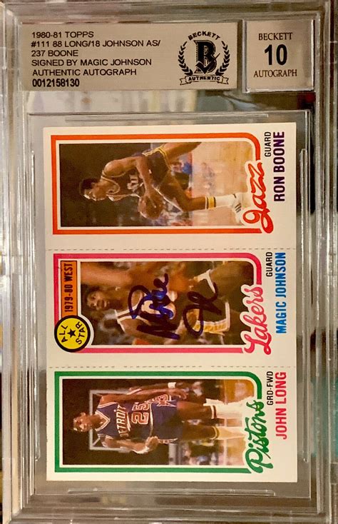 Magic Johnson Rookie 1980 Topps Beckett (Grade 10) Authentic Signature ...