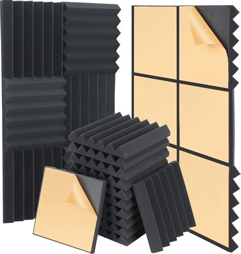 AUSLET Sound Proof Panels with Self-Adhesive, 12" X 12" X 2" Wedge ...