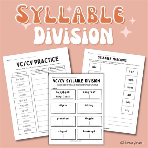Image result for Splitting Syllables Practice