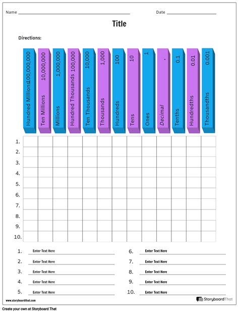 Image result for Place Value Chart Activity