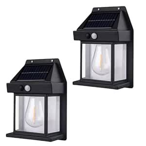 TRU TOYS LED Solar Wall Lights, Outdoor Lantern 3 Modes Motion Sensor ...