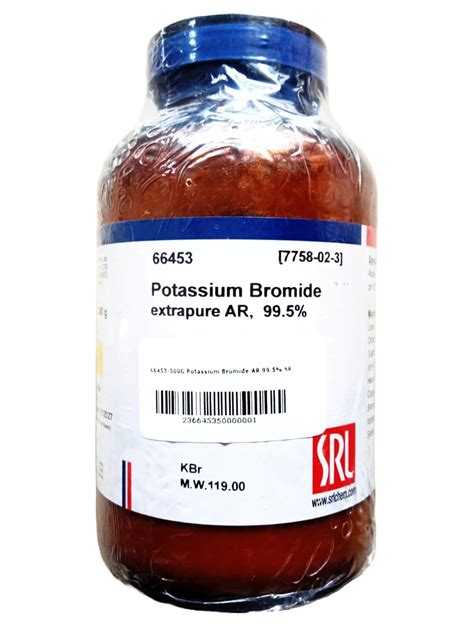 SRL Potassium Bromide extrapure AR Grade, 99.5%, 500Gm, CAS No 7758-02 ...