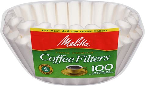 Amazon.com: Melitta Junior Basket Coffee Filters White 100 Count ...