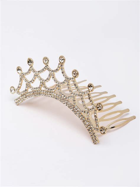 Sanjog Golden Stone Princess Elegant Hair Crown For Girls/Women For ...