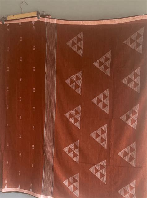Brown Jamdani Cotton Handloom Saree | Indo-Western Wear by Prathaa