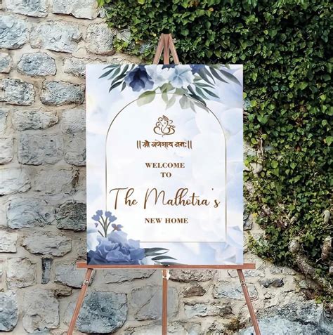 Personalized House Warming Welcome Board | Custom Grah Pravesh Welcome ...