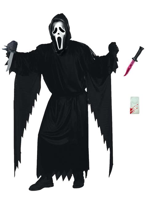 Scream Ghost Face Halloween Costume Set for Adults - Scary Mask ...