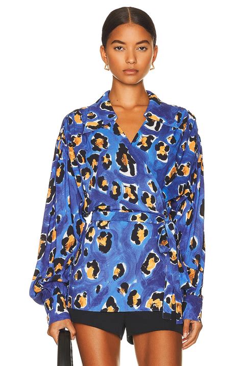 Marni Long Sleeve Wrap Top in Ink | FWRD