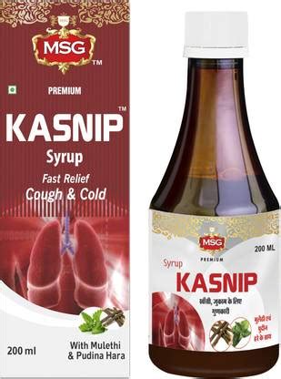 MSG Kasnip Cough & Cold Ayurvedic Syrup with Mulethi and Pudin Har ...