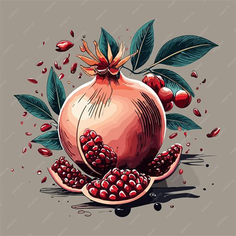 Premium Vector | Yalda night pomegranate's brilliance