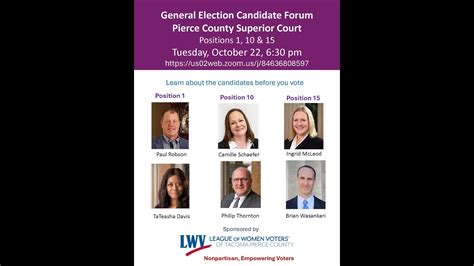 Candidate Forum: Pierce County Superior Court Positions 1, 10 & 15 ...
