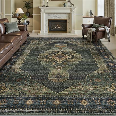 Amazon.com: Engiw Olive Green 9x12 Area Rugs for Living Room Bedroom ...