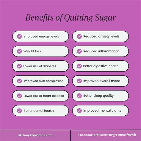 Benefit of Quitting sugar