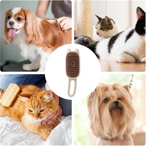 Pet Steam Brush Rechargeable Deshedding & Grooming Brush for Cats and ...