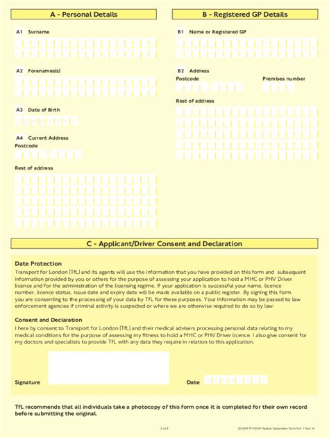 2016 Form UK London Taxi and Private Hire TPH/204 - Blank Fillable ...