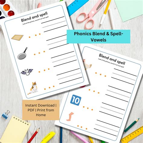 Phonics Worksheets Vowels & Digraph Bundle CVC Words Phonics Games Kindergarten Phonics CVC ...