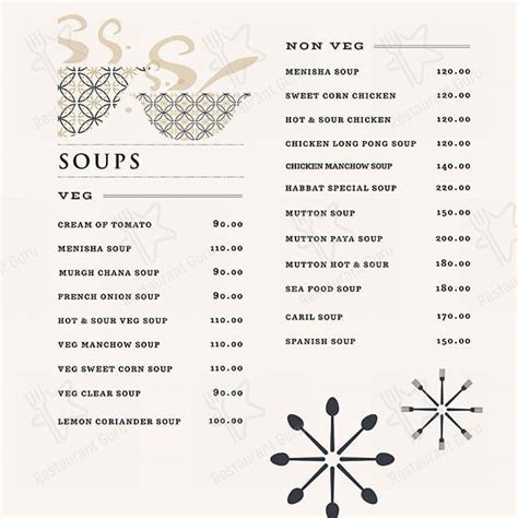 Menu at Habbat Global cuisine restaurant, Chennai